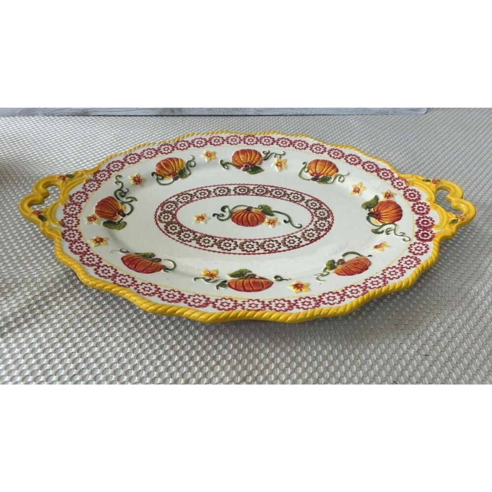 Temp-Tations by Tara Old World Pumpkin Serving Tray